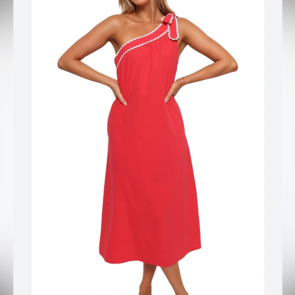 Petal & Pup Brynlee Midi Dress One Shoulder Size S